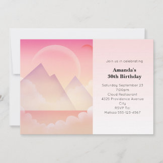 Dreamy Pastel Mountain Landschaft Geburtstag Einladung