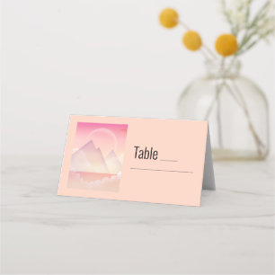 Dreamy Pastel Mountain Landschaft Hochzeit Platzkarte