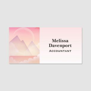 Dreamy Pastel Mountain Landschaft Namensschild