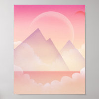 Dreamy Pastel Mountain Landschaft