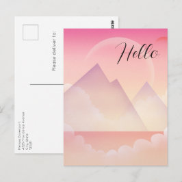 Dreamy Pastel Mountain Landschaft Postkarte