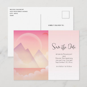 Dreamy Pastel Mountain Landschaft Save the Date Einladungspostkarte