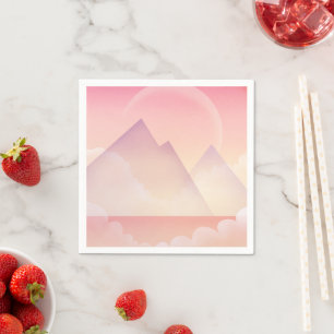 Dreamy Pastel Mountain Landschaft Serviette