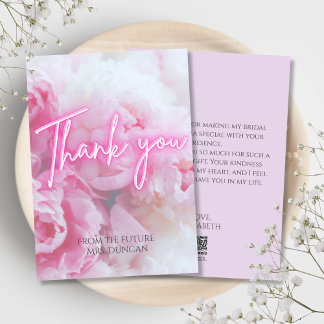 Dreamy Pastel Pink Peonys Floral Danke Karte