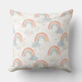 Dreamy Pastel Rainbow Nursery Pillow | Watercolor Kissen