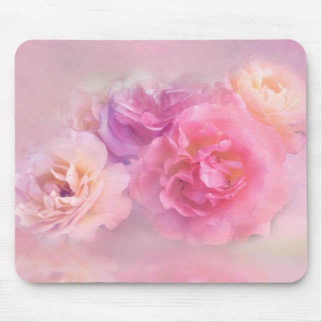 Dreamy Pastel Rose Mousepad (Vorne)