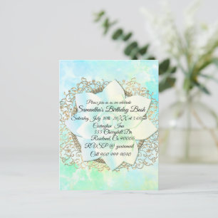 Dreamy Pastels Lotus Blume Geburtstag Custom Postkarte