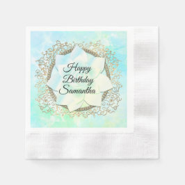 Dreamy Pastels Lotus Blume Geburtstag Serviette