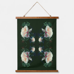 Dreamy Peach Rose Multipliziert Abstrakt Wandteppich Mit Holzrahmen