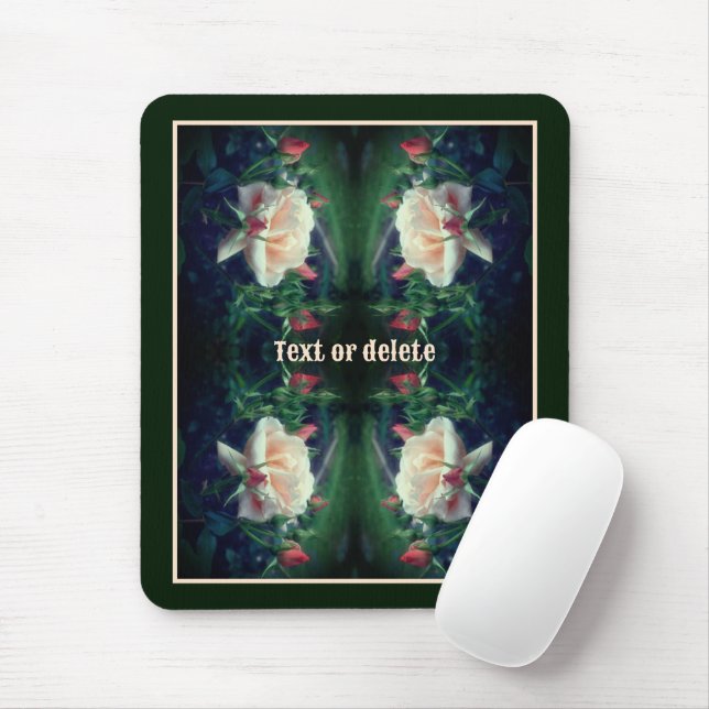 Dreamy Peach Rose und Buds Abstrakt Personalisiert Mousepad (Mit Mouse)