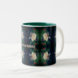 Dreamy Peach Rose und Buds Abstrakt Personalisiert Zweifarbige Tasse