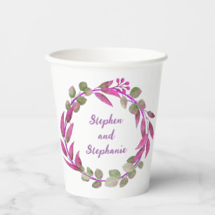 Dreamy Petal Palette Lila Circle Kranz Pappbecher