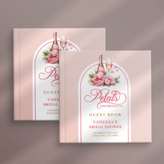 Dreamy petals and prosecco blush gold sign book gästebuch