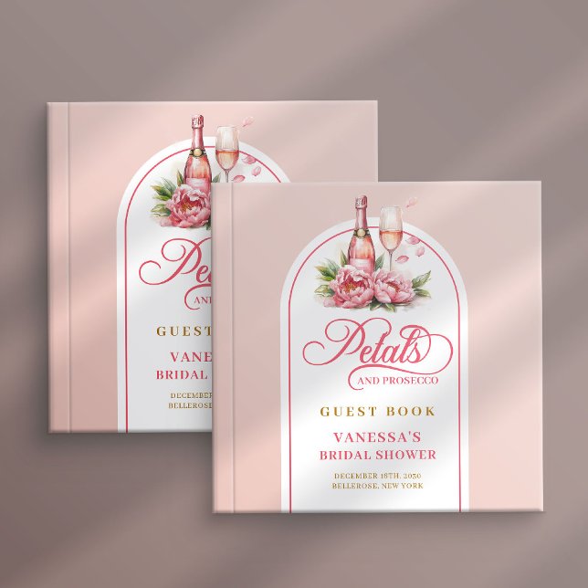 Dreamy petals and prosecco blush gold sign book gästebuch (Dreamy petals and prosecco blush gold sign book)