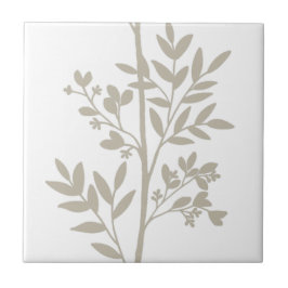 Dreamy Petals auf Zweigen L weiße Blume Fliese