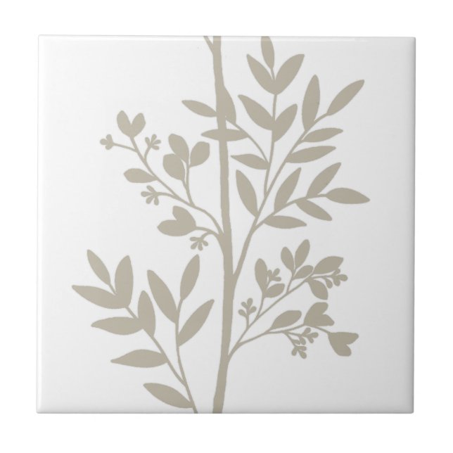 Dreamy Petals auf Zweigen L weiße Blume Fliese (Vorderseite)