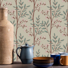 Dreamy Petals auf Zweigen XL rosa, beige Tapete