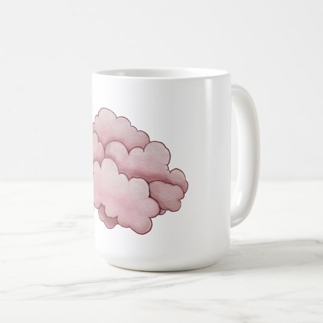 Dreamy Pink Clouds Design - Soft and Whimsical Kaffeetasse (VorderseiteRechts)