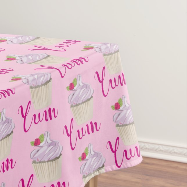 Dreamy Pink Cupcake mit Raspberry Yum! Tischdecke (Beispiel)
