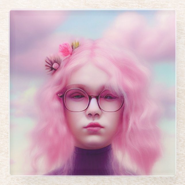 Dreamy Pink Glasuntersetzer (Vorderseite)