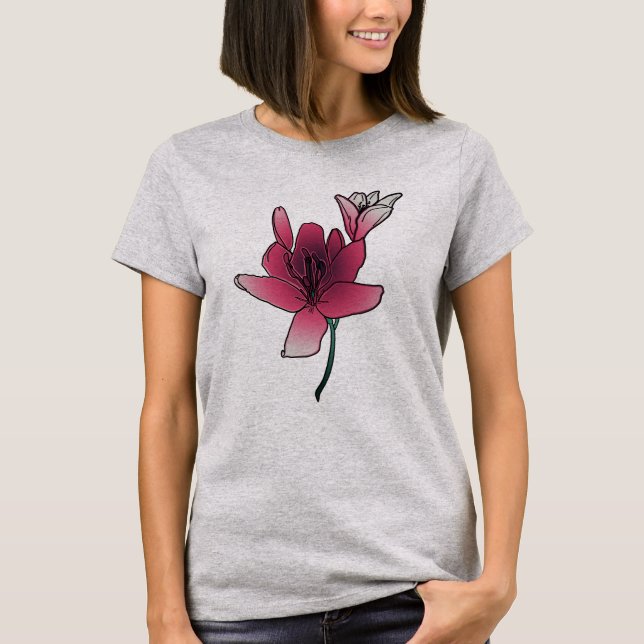 Dreamy Pink Lilies T-Shirt (Vorderseite)