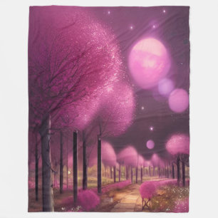 Dreamy Pink Nightscape Fleecedecke