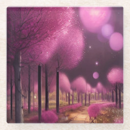 Dreamy Pink Nightscape Glasuntersetzer