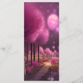 Dreamy Pink Nightscape Lesezeichen Menükarte