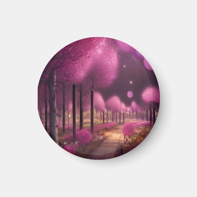 Dreamy Pink Nightscape Magnet (Vorne)