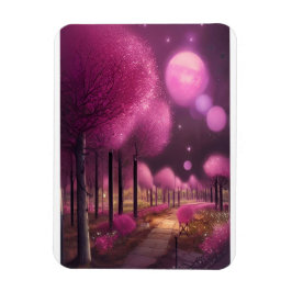 Dreamy Pink Nightscape Magnet