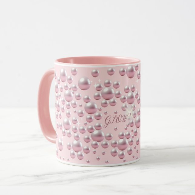 Dreamy Pink Pearl Mug - Soft Aesthetic, coffee cup Tasse (Vorderseite Links)