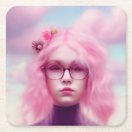 Dreamy Pink Rechteckiger Pappuntersetzer