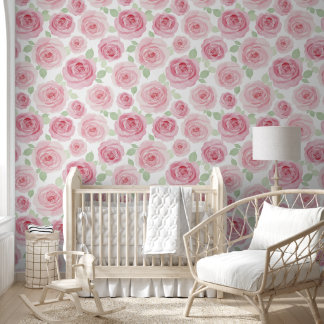 Dreamy Pink Roses Floral Wallpaper Tapete