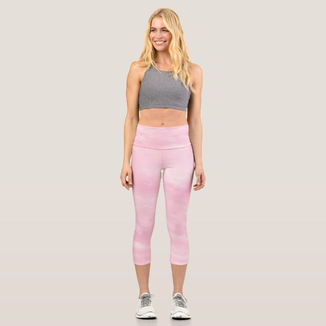 Dreamy Pink Sky 1 Capri Leggings (Vorderseite)