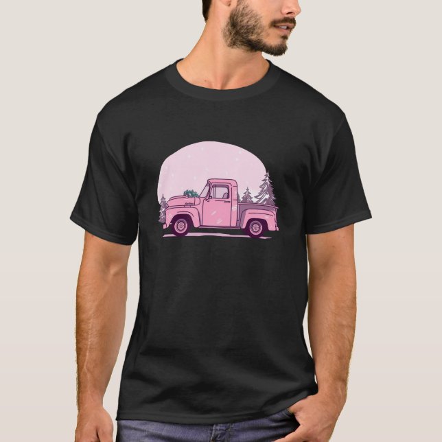 Dreamy Pink Snowman Illustration T-Shirt (Vorderseite)
