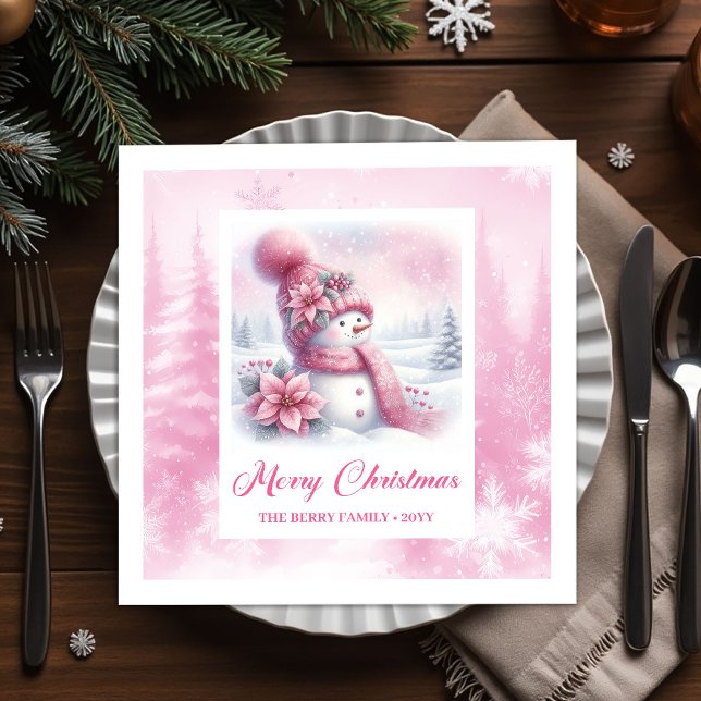 Dreamy Pinkmas Christmas Napkins Winter Forest Kid Serviette (Dreamy Pinkmas Christmas Napkins Winter Forest Kids Decor)