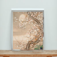 Dreamy Plum Blossom Trem unter dem Mond