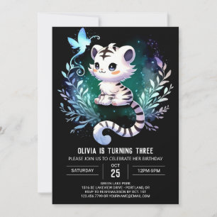 Dreamy Printable Tiger Birthday Einladung