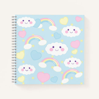 Dreamy Rainbow Cloud Spiral Notebook Notizbuch