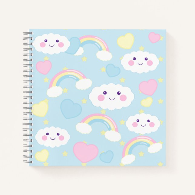 Dreamy Rainbow Cloud Spiral Notebook Notizbuch (Vorderseite)