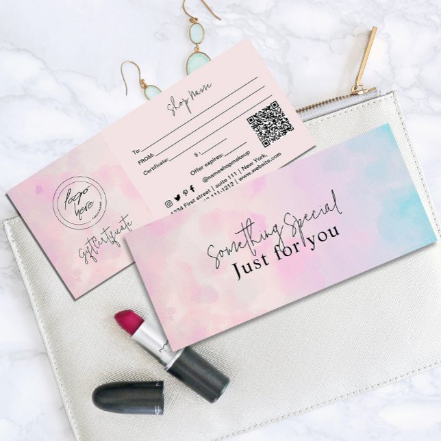 Dreamy Rainbow Unicorn Aquarellkarte (Whimsical and dreamy flyer in pastel colors of purple pinkish yellow and turquoise #voucher)