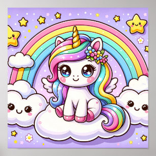 Dreamy Rainbow Unicorn - Ein magisches Kinderzimme Poster