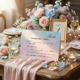 Dreamy Rainbow Unicorn watercolor Rsvp  Karte