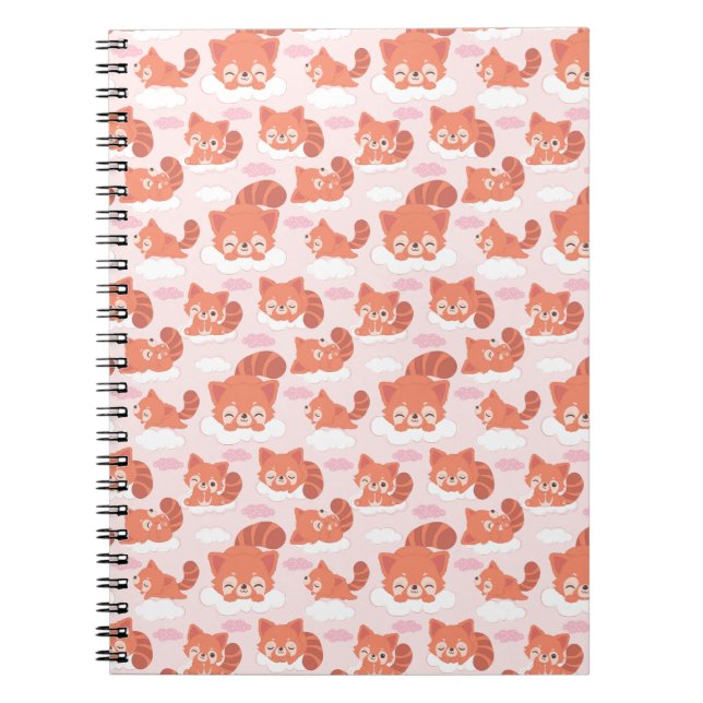 Dreamy Red Panda Spiral Foto Notebook Notizblock (Vorderseite)
