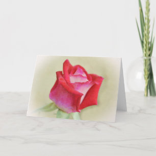 Dreamy Red Pink Rose Art Note Card Karte