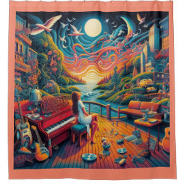 Dreamy Riverfront Harmonie Duschvorhang