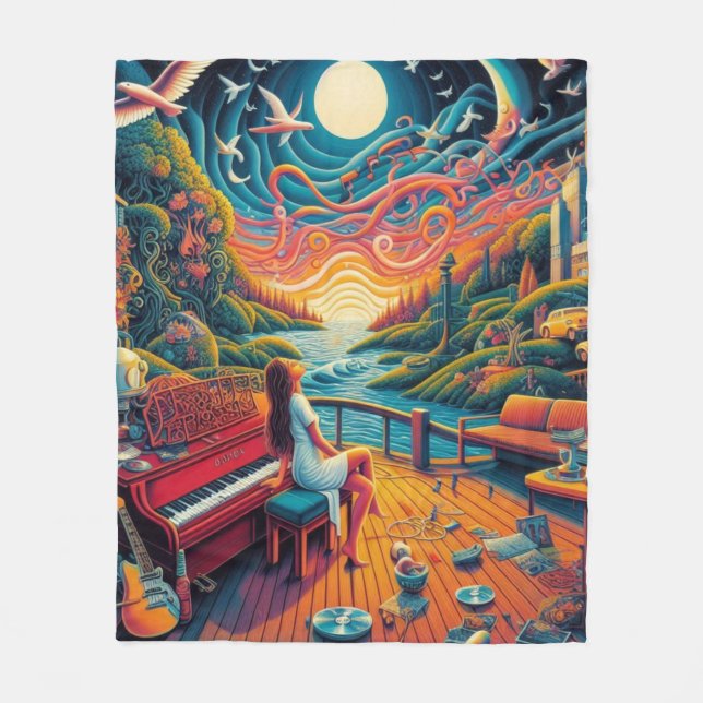 Dreamy Riverfront Harmonie Fleecedecke (Vorderseite)