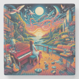 Dreamy Riverfront Harmonie Steinuntersetzer