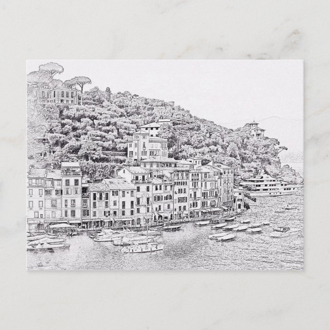 Dreamy Romantic Portofino, Italien Postcard Postkarte (Vorderseite)