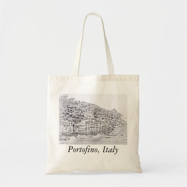Dreamy Romantic Portofino, Italien Tote Tag Tragetasche (Vorne)